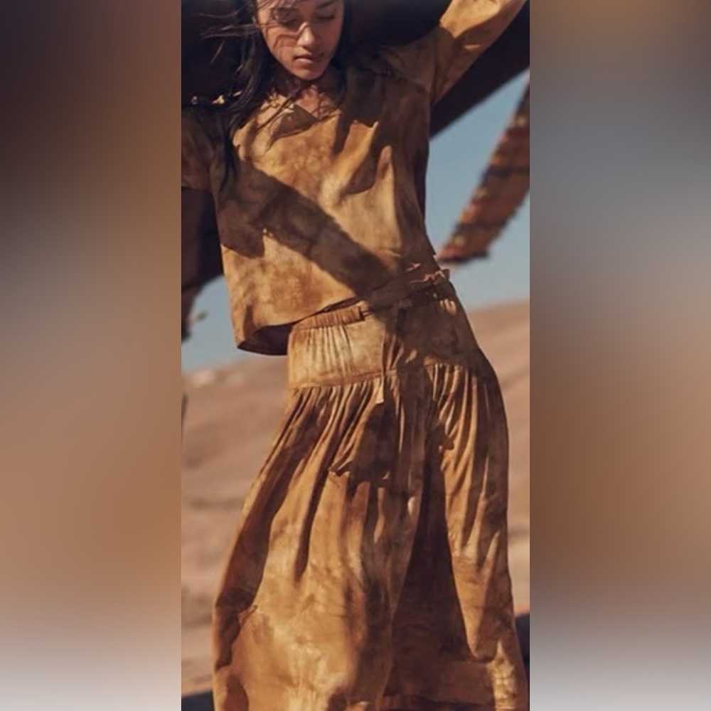 Madewell Mustard Tie-Dye skirt READ description